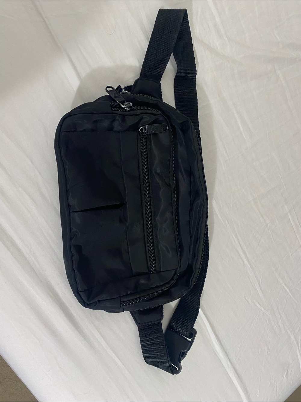 RDX Black Travel Sling Bag with Multiple Zip Pockets